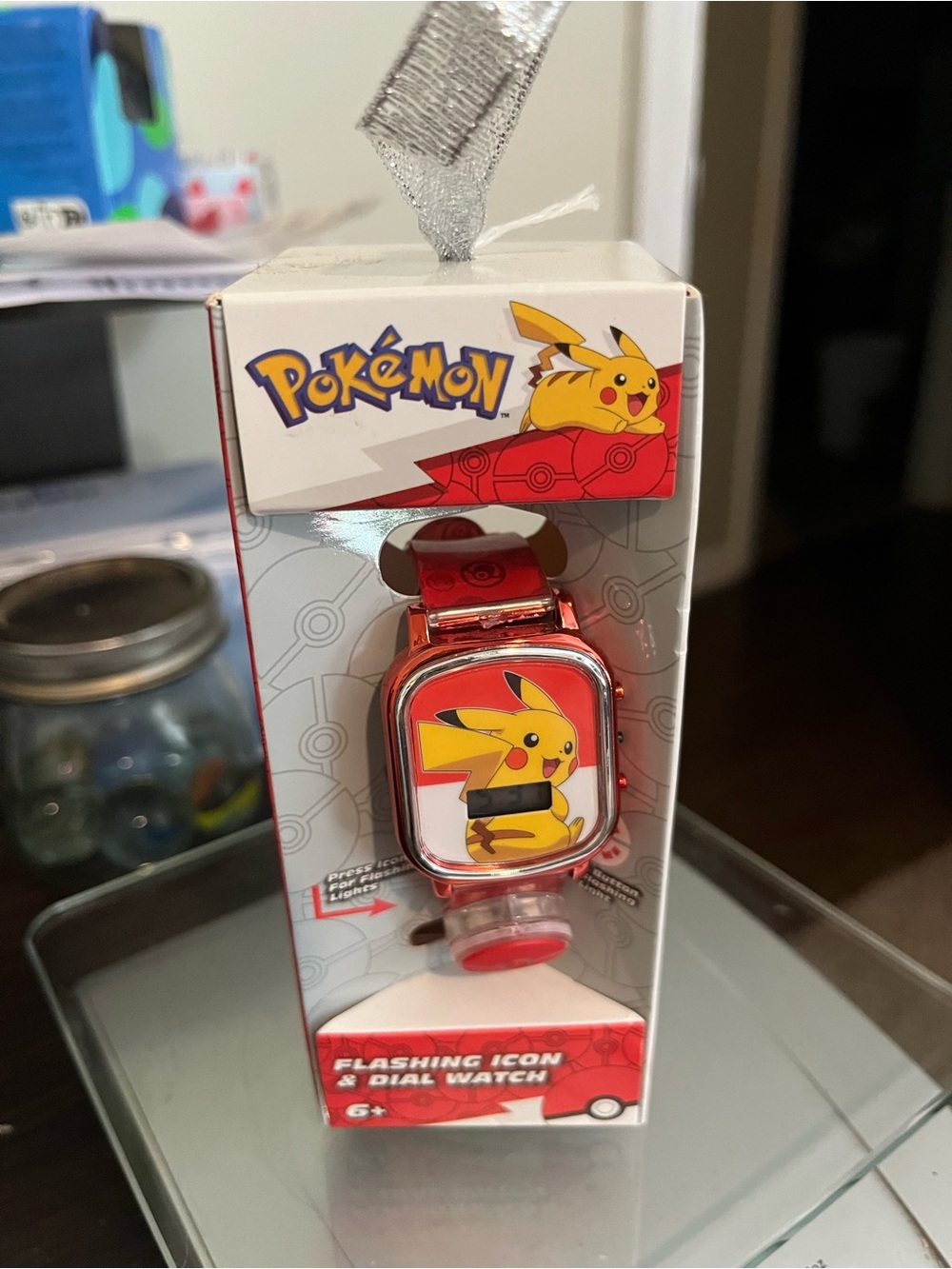 Pokemon Red Pikachu Kids Watch with Flashing Icon